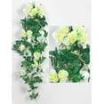 thumbnail image 4 of ZOELNIC 2PCS Artificial Hanging Flowers 3.3Ft Artificial Rose Vine Hanging Plants Artificial Flower for Home Room Garden Wedding Indoor Outdoor Decoration, White, 4 of 10
