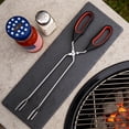 thumbnail image 4 of Stainless Steel Scissor Cooking Tongs, Kitchen Cooking Tongs, Wire Metal Tongs for Cooking, Heat Resistant, Small Scissor tong for BBQ, Grilling, Hot Food, with Silicone Handle, 11 Inch, 4 of 7
