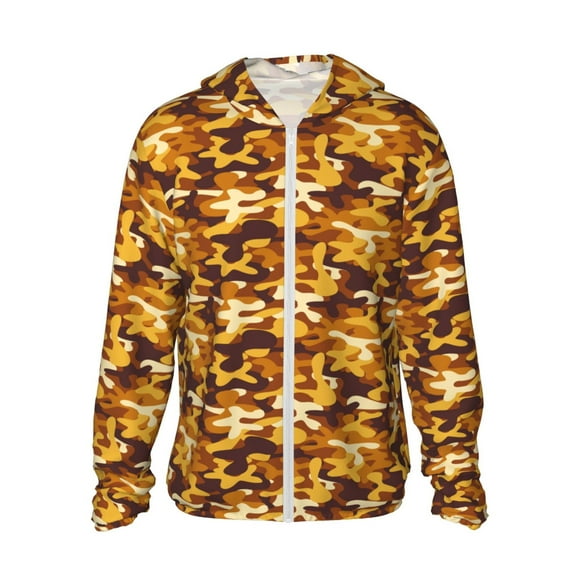 Vsdgher Sweat à Capuche Camouflage Désert pour Adultes, Protection Solaire à Manches Longues pour Hommes et Femmes, Pêche, Course, Natation - Grand