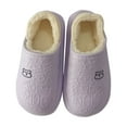 thumbnail image 7 of Womens House Cute Bear Slippers,Purple Memory Foam Plaid Scuff Non-Slip Soles Indoor Outdoor Comfortable Bedroom Winter Shoes Size 7, 7 of 7