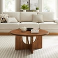 thumbnail image 2 of Coffee Table, Walnut, Wood, Round, Living Kitchen Cafe Bistro Hospitality Restaurant, Modern Contemporary HB36527, 2 of 9
