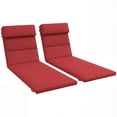 thumbnail image 1 of Outsunny Coussins de Chaise Longue d'Extérieur avec Attaches au Dossier, Ensemble de 2, Rouge Vin, 1 of 10