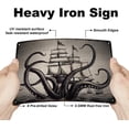 thumbnail image 3 of Letrero de metal con forma de pulpo y velero, cartel de hojalata, pulpo y velero, póster de metal, letrero artístico vintage, placa retro, 3 of 7