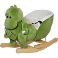 thumbnail image 2 of Qaba Baby Rocking Horse, Toddler Plush Dinosaur Animal Rocker with Seat Belt, 32 Songs, Hand Puppet, Rocking Chair for 18-36 Months, Green, 2 of 9