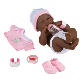 My Sweet Love Baby's First Day, 10 Pieces,  African American Doll Pink Playset, Featuring Realistic 15" Newborn Doll, Perfect for Children 2+