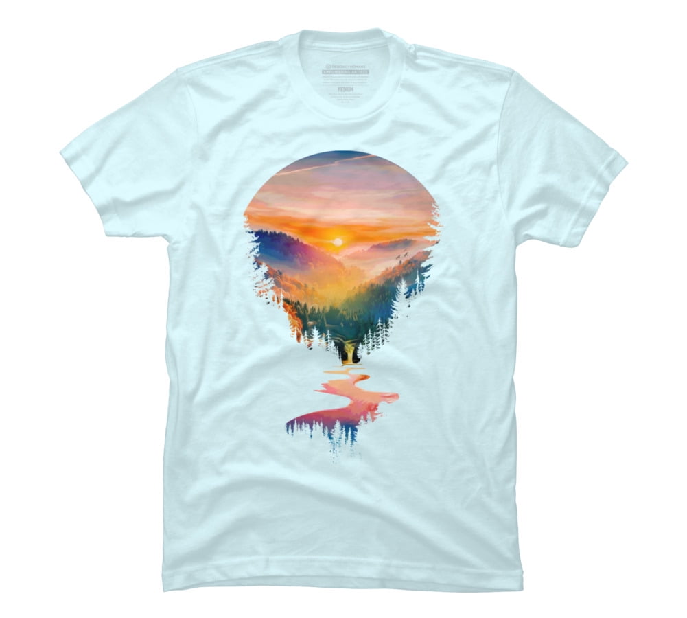 Summer Sunrise Mens Light Blue Graphic Tee Design By Humans 2XL Summer sunrise mens light blue graphic tee design by humans 2xl