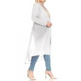 thumbnail image 4 of Women's Plus Size Solid Open Front Long Sleeve Chiffon Mesh Loose Cover Up Long Cardigan, 4 of 6