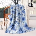 thumbnail image 2 of Pioneer Flower Floral Print Pattern Blanket,Comfortable Soft Lamb Wool Throw Blanket,All Season,Warm Lightweight Blankets for Sofa Bed Couch Living Room Chair,50"x60", 2 of 4