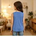 thumbnail image 3 of Grblisyd Girls' Tank Tops Loose Sleeveless Solid Color Undershirts Crew Neck Casual Summer T-Shirt Kids Teen Cute Cami Tanks 5-14 Years, 3 of 6
