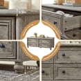 thumbnail image 6 of Joaxswe Farmhouse Coffee Table Set of 3, Wooden Living Room Center Table & 2 Nightstands with USB Ports, 3 Pieces Tea Table Set for Home, Office, Grey, 6 of 9