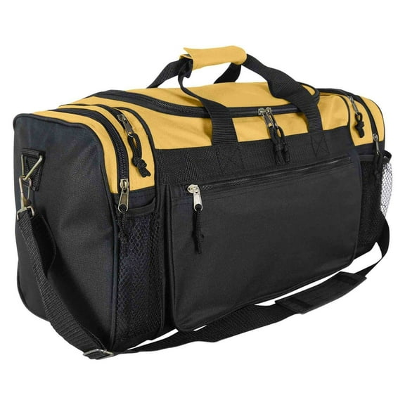 Brand New Duffle Bag Sports Duffel Bag in Black Gym Bag Gold