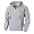 thumbnail image 4 of Chiccall Fuzzy Fleece Hoodies for Men Quarter Zip Hooded Sweatshirt Casual Pullover Sweater Outerwears with Pocket, 4 of 8