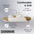 thumbnail image 5 of Cushionaire Lane Cork Footbed Mens Sandals, Adjustable Buckle Comfort Slides for Men, Genuine Leather Insole Summer Sandals Men Footwear with Supportive EVA Sole, 5 of 12