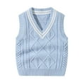 thumbnail image 4 of [BRAND CLEARANCE!!!] 6M-3Y Autumn Winter Baby Knit Sweater Vest,for Kids Boys Pullover V-Neck Sweater Toddler Girl Casual Outerwear (White), 4 of 6