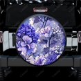 thumbnail image 2 of Purple And White Floral Pattern Polyester Universal Spare Wheel Tire Cover Wheel Covers for Trailer RV SUV Truck Camper, 2 of 5