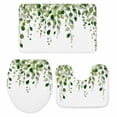 thumbnail image 2 of Green Eucalyptus Bathroom Rugs Set Leaves Watercolor Plants Farmhouse Non Slip Absorbent Soft Bath Mats 3 Piece Set with Bathroom Rug, U-Shaped Floor Mat, Toilet Seat Cover Small Size, 2 of 9