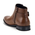 thumbnail image 3 of Jazame Men's Ankle High Buckle Design Side Zipper Dress Chukka Boots, Brown, 7.5, 3 of 5