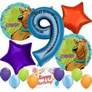 Angle View: Scooby Doo Party Supplies Fun Balloon Decoration Bundle for 9th Birthday