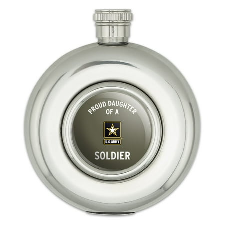 

U.S. Army Proud Daughter of a Soldier Round Stainless Steel 5oz Hip Drink Flask