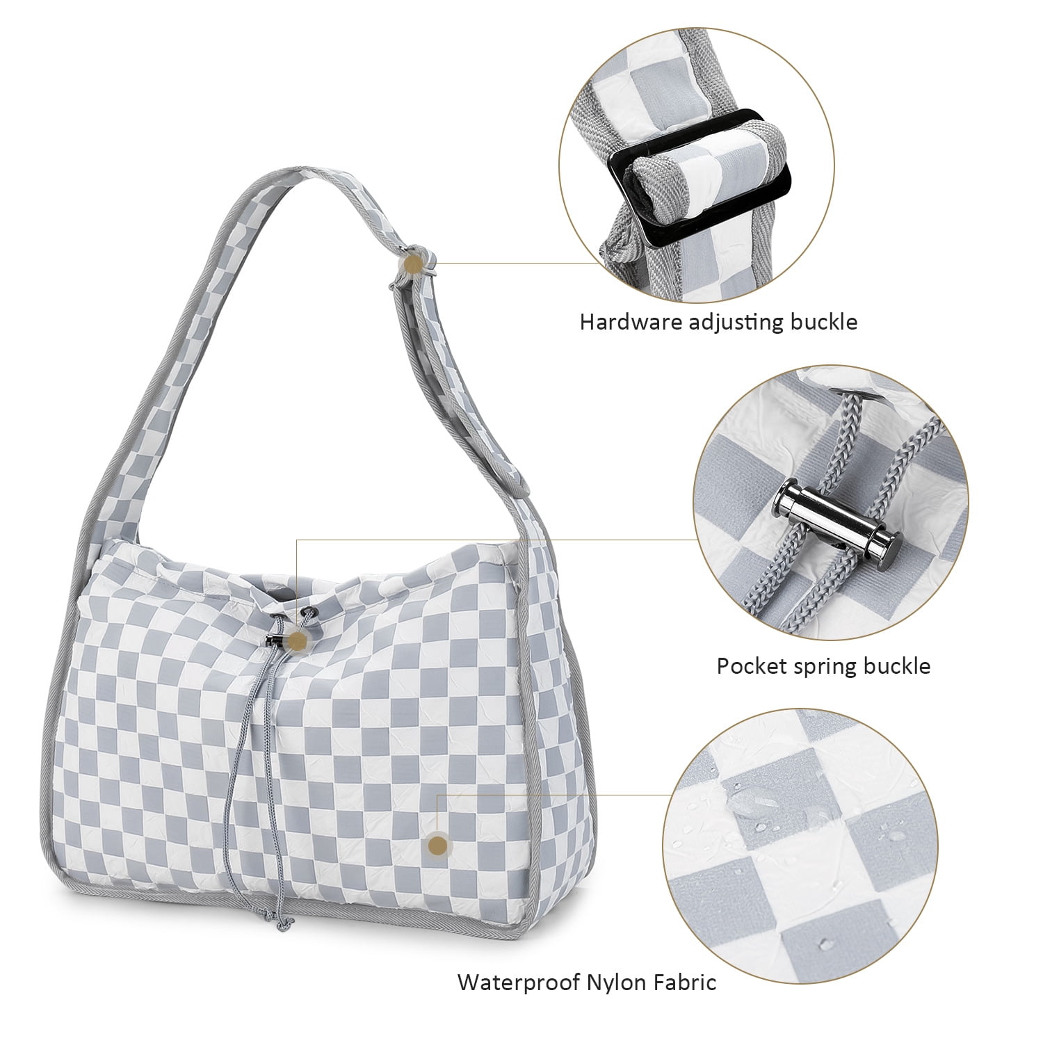 SPEKSEE Waterproof Nylon Diaper Bag Handbag - Single Shoulder Handbag with Large Capacity and Multi-function Partition for Maternal Travel