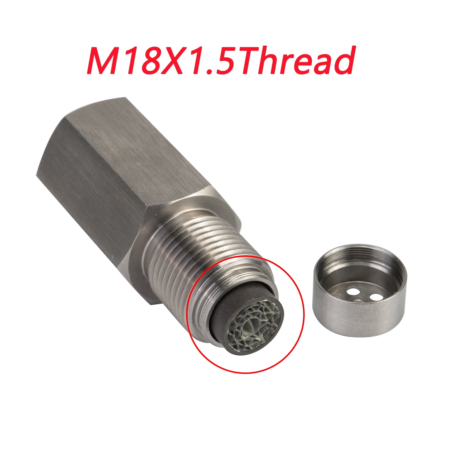 304 Stainless Steel MiniCat Universal O2 Sensor Bung Adapter Spacer Extender Catalytic Converter M18x1.5-45mm