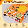 thumbnail image 4 of BLEUM CADE Fall Throw Blanket,Pumpkin Maple Leaves Plaid Blanket,Super Soft Flannel Throw Blankets for Bed Couch Sofa 50"x60", 4 of 9