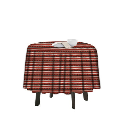 

eloria Chevron Printed Round Table Cloth Resistant Washable Decorative Table Cover for Dining Table