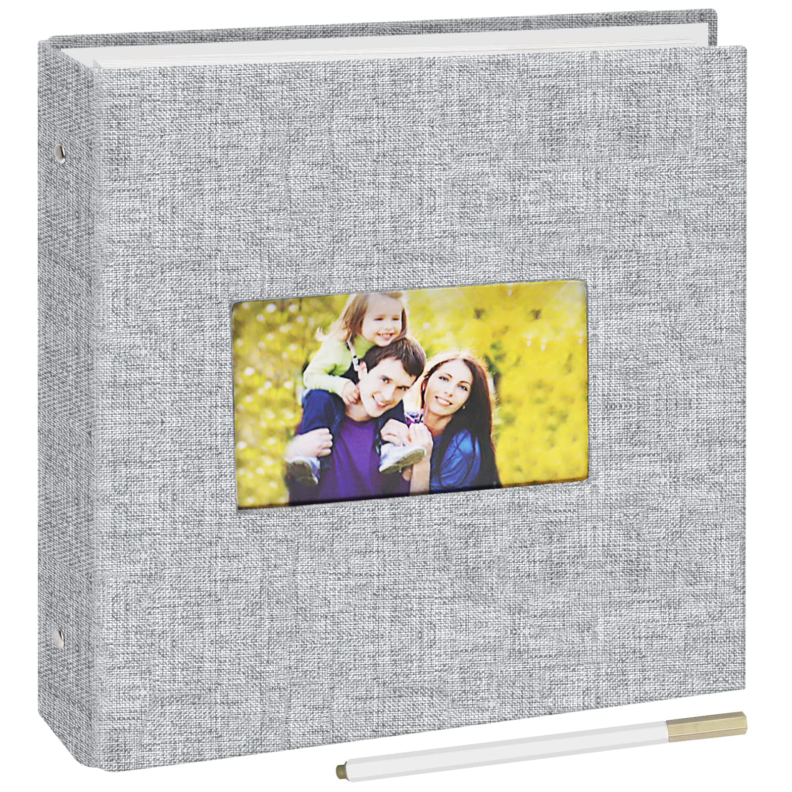 Gray RECUTMS 60 DIY Photo Albums with Sticky Pages Button Grain Leather Cover 4x6 5x7 8x10 Photos of Any Size Wedding Photo Album Baby Picture Book Family Scrapbook Photo Album 