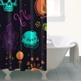 thumbnail image 4 of Neon Halloween Pattern Shower Curtain 36"x72" ,Bathroom Decorative Shower Curtains Set with 12 Hooks,Modern Waterproof Washable Shower Curtain, 4 of 6