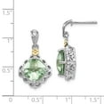 thumbnail image 2 of Shey Couture QTC902 Sterling Silver with 14K Gold Green Quartz Earrings, Polished, 2 of 2
