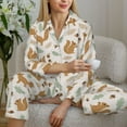 thumbnail image 4 of Goofa Squirrel And Leaves Printed Women’s 2 Piece Pajama Set Super,Pajamas Women's Long Sleeve Sleepwear Soft Button Down Loungewear Pjs Lounge Set Nightwear-XX-Large, 4 of 9