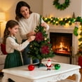 thumbnail image 4 of Hogar y cocina, Decoración del hogar, Decoración navideña, Lazo de flores navideñas decorativo de terciopelo, Adorno colgante para árbol de Navidad, Colgante de poliéster, 4 of 6