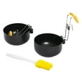 thumbnail image 2 of Callipe 1/2Pcs Egg Cooker Ring Set Large Capacity Egg Molds with Removable Handle Non-Stick Silicone Cover with Oil Brush for Pancakes Omelets, 2 of 8