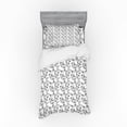 thumbnail image 1 of Ambesonne Floral Bedding Set 3 Pcs, Uncolored Summer Flowers, Twin XL, Charcoal Grey White, 1 of 3