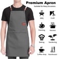 thumbnail image 5 of Toptie Cotton Canvas Work Tool Apron with Pockets for Kitchen Chef Baking BBQ Hair Salon Gardening Cafe-Grey, 5 of 7
