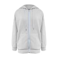 thumbnail image 5 of MeetoTime Veste Sweat à Manches Longues pour Femmes Automne Tendance Décontractée à Capuche Zippée avec Poches, 5 of 5