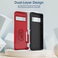 thumbnail image 4 of Case Compatible for Google Pixel 7 Case, Dual-Layer Protective Shockproof Heavy-Duty Bumper Phone Case Cover with 360 Ring Kickstand for Google Pixel 7 Case - Red, 4 of 12