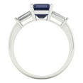 thumbnail image 4 of Three-Stone Engagement Ring for Women - 1.62ct Simulated Blue Sapphire in 14K White Gold Promise Ring, 4 of 6