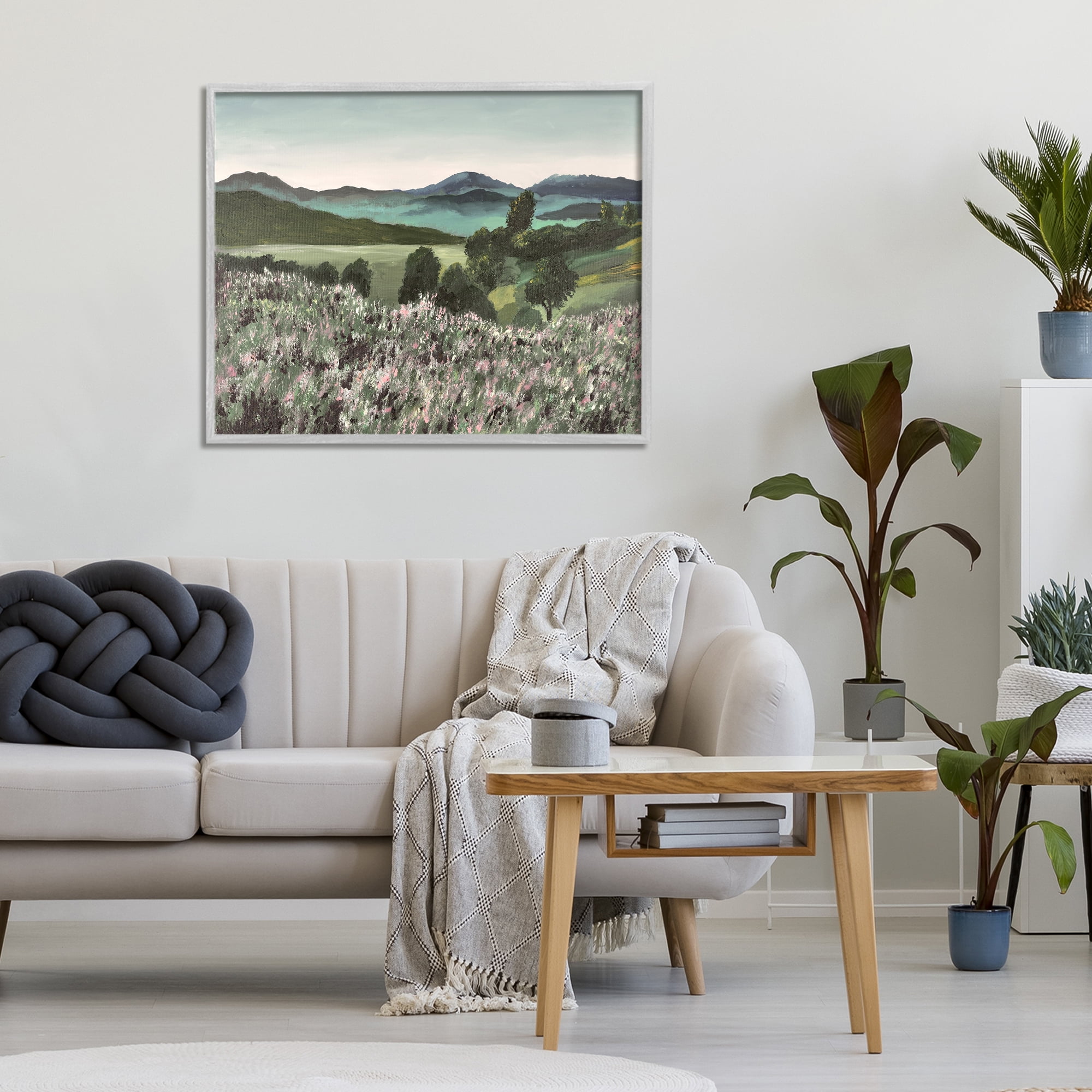 Stupell Industries Windblown Meadow Blooms Gray Framed Giclee Art, design by Lee Ann Zirbes