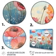 thumbnail image 3 of Designart "Pink Ranunculus landscape Pointillism Dot II" Floral Floater Framed Wall Decor, 3 of 7
