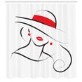 thumbnail image 3 of Ambesonne Lips Shower Curtain, Black Stroke Contour Drawing, 69"Wx75"L, Charcoal Grey Vermilion, 3 of 3