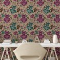 thumbnail image 2 of Ambesonne, Owl Print Peel & Stick Wallpaper for Home, Geometric Bird Pattern, 13"x36", Purple Teal and Pastel Brown, 2 of 5
