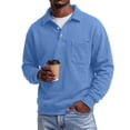 thumbnail image 5 of Men's Polo Collar Sweatshirt Long Sleeve Pullover Top with Chest Pocket Relaxed Casual Fall Sweatshirts, 5 of 6