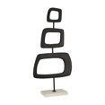 thumbnail image 1 of Anneaux Carrés en Métal 22"H sur Support, Noir, 1 of 1