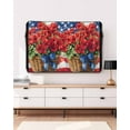 thumbnail image 5 of Independence Day Outdoor TV Cover 60 to 65 Inch Weatherproof, Patriotic Red Poppy Flower Blue Flag 600D Oxford TV Covers with Waterproof Zipper, Outside Flat TV Screen Protector Size 58"Wx37"Hx4.5"D, 5 of 7