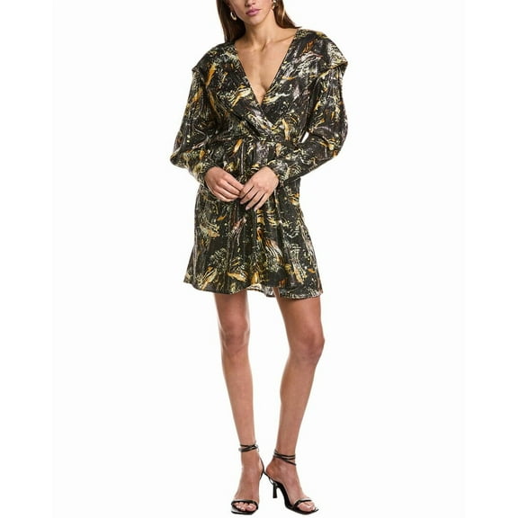 IRO womens  Kanter Silk-Blend Mini Dress, 38, Black