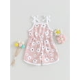 thumbnail image 3 of Toddler Baby Girl Summer Outfit Floral Romper Tie-Up Strap Halter Jumpsuit Infant Summer Sling One Piece Bodysuit, 3 of 7