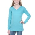 thumbnail image 2 of Kavio Big Girls 7-16 Sheer Jersey V Neck Long Sleeve T-SHIRT - GJP0521, 2 of 3