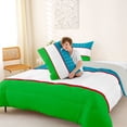 thumbnail image 4 of Manfei Uzbekistan Flag Queen Comforter Set,White Green Red Comforter Sets Queen,Light Gray Reversible,3-Piece,1 Comforter and 2 Pillowcases, 4 of 7