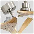 thumbnail image 5 of Sofucor 52-Inch Ceiling Fan with Light and Remote, Dimmable LED, 3 Reversible Natural Wood Blades, Indoor/Outdoor, 5 of 11